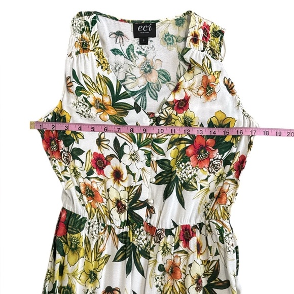 ECI New York White Floral Sleeveless Maxi Dress Size S - Picture 6 of 9